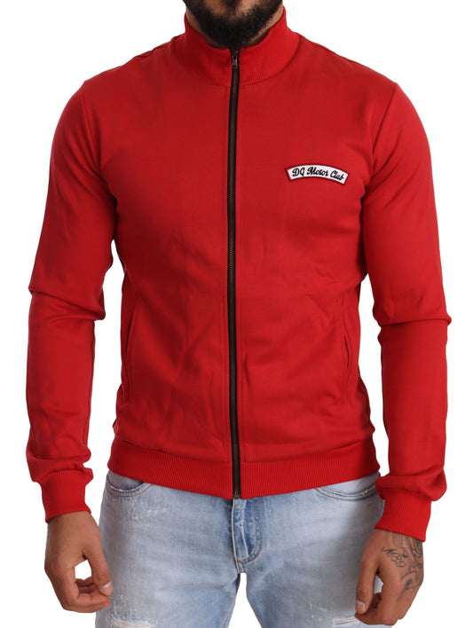 Dolce &amp; Gabbana Rød DG Motor Club Glidelås Stretch Genser