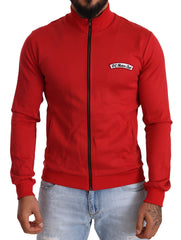 Dolce & Gabbana Red DG Motor Club Zipper Stretch Sweater