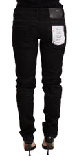 Acht Black Low Waist Skinny Denim Cotton Trouser