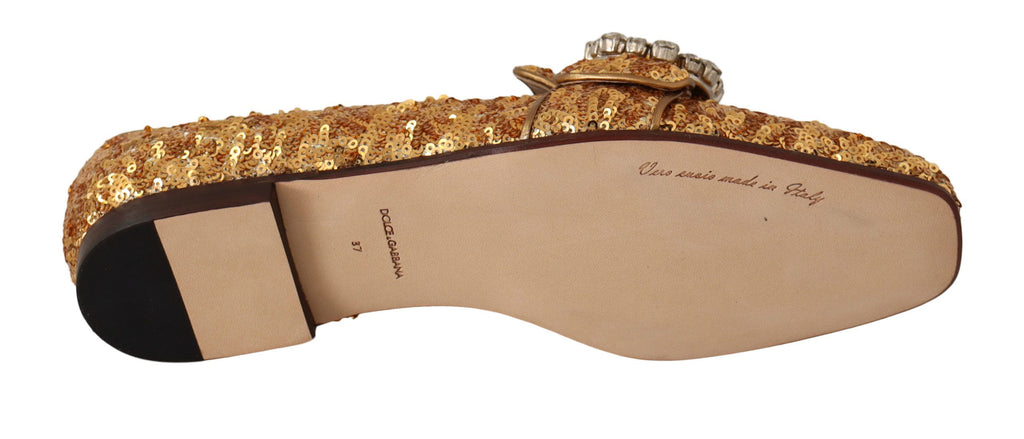 Gull Paljett Krystall Flate Dame Loafers