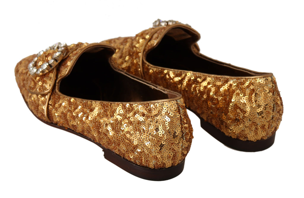 Gull Paljett Krystall Flate Dame Loafers