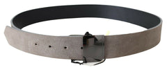 Costume National Brown Leather Square Logo Buckle Belt