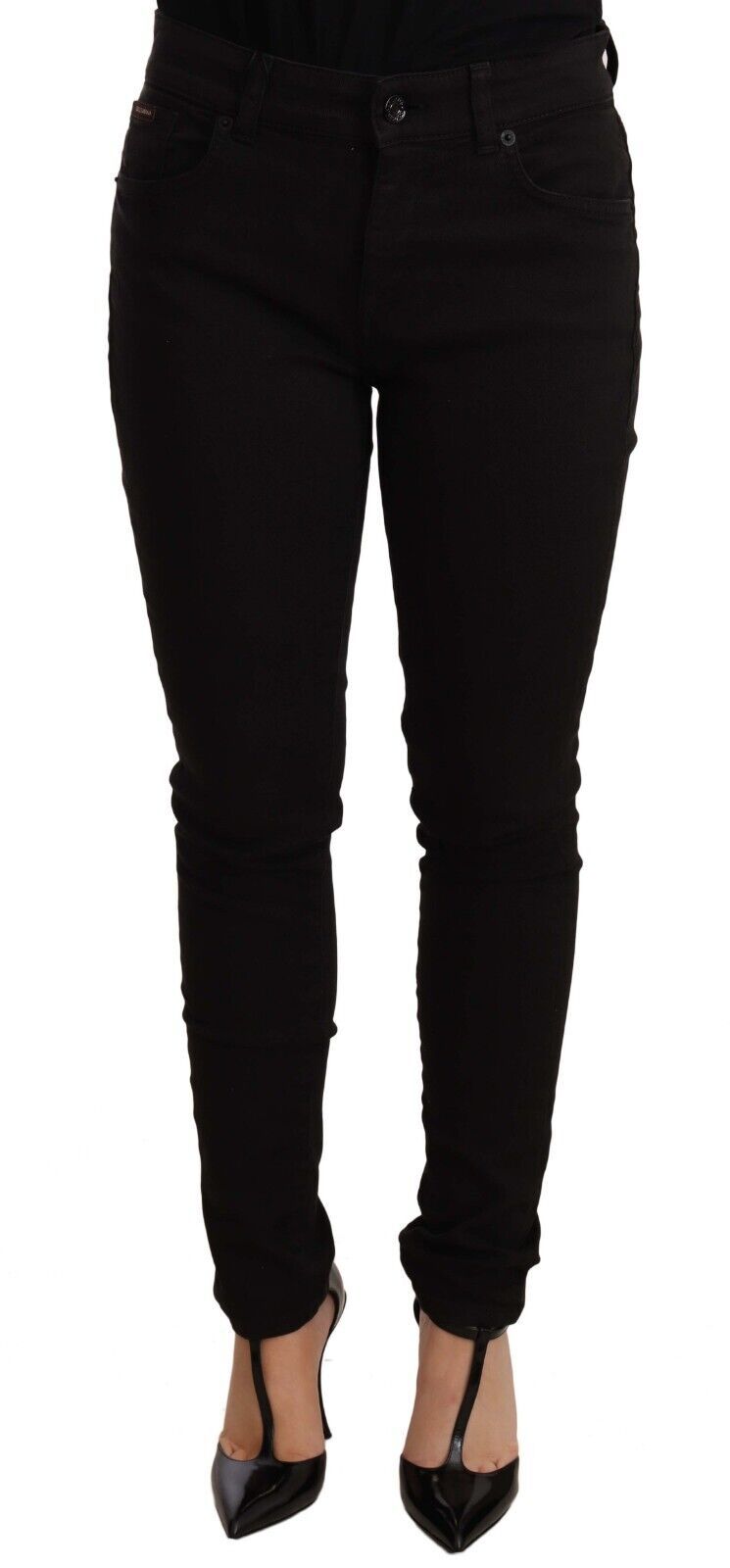 Svarta slim fit denim bomull stretchjeans