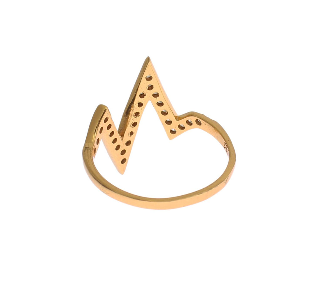 Guld 925 Silver Damring med Klar CZ 18K