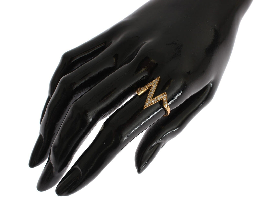 Guld 925 Silver Damring med Klar CZ 18K
