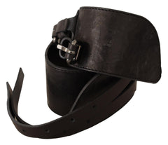 Costume National Dark Brown Leather Double Buckle Belt