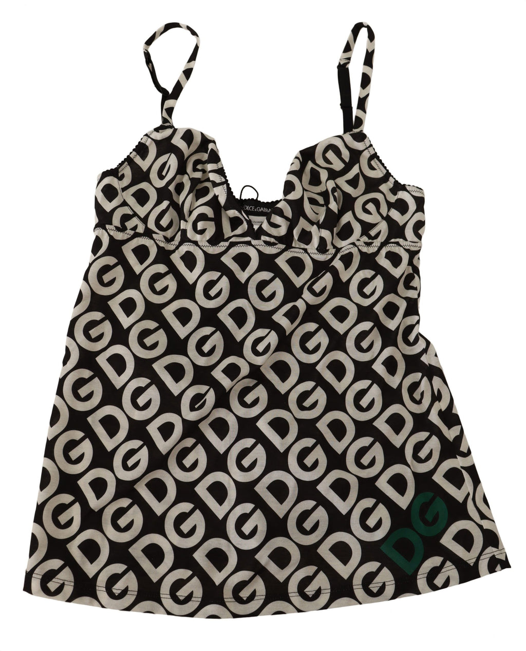 Svartvitt Camisole-topp med logotyptryck och underkläder