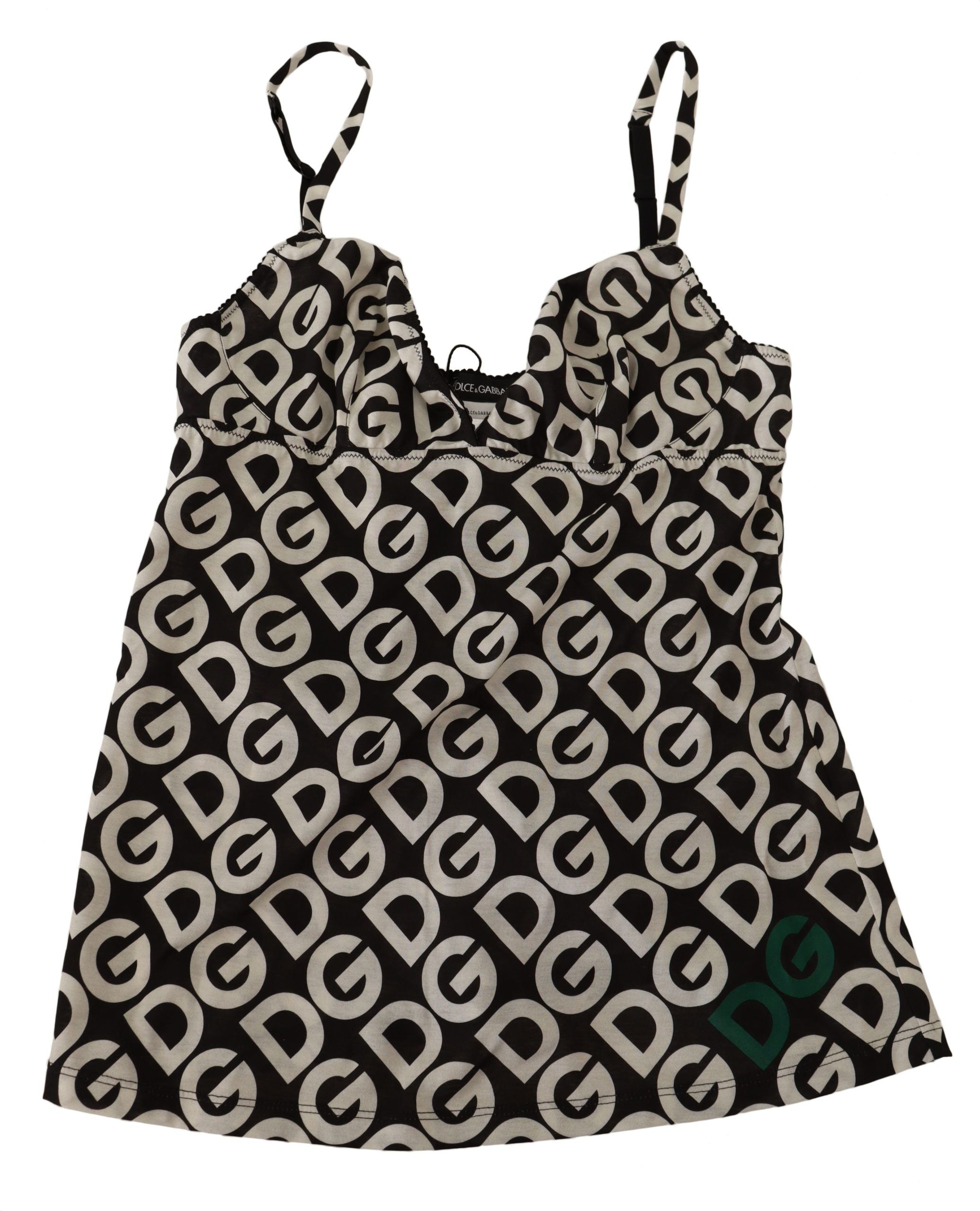 Svartvitt Camisole-topp med logotyptryck och underkläder