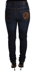 Versace Jeans Dark Blue Cotton Low Waist Skinny Denim Jeans