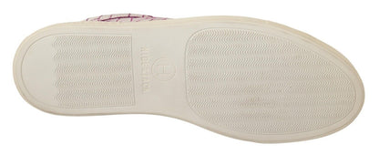 HIDE &amp; JACK Vita Bordeaux Läder Casual Sneakers Med Snörning