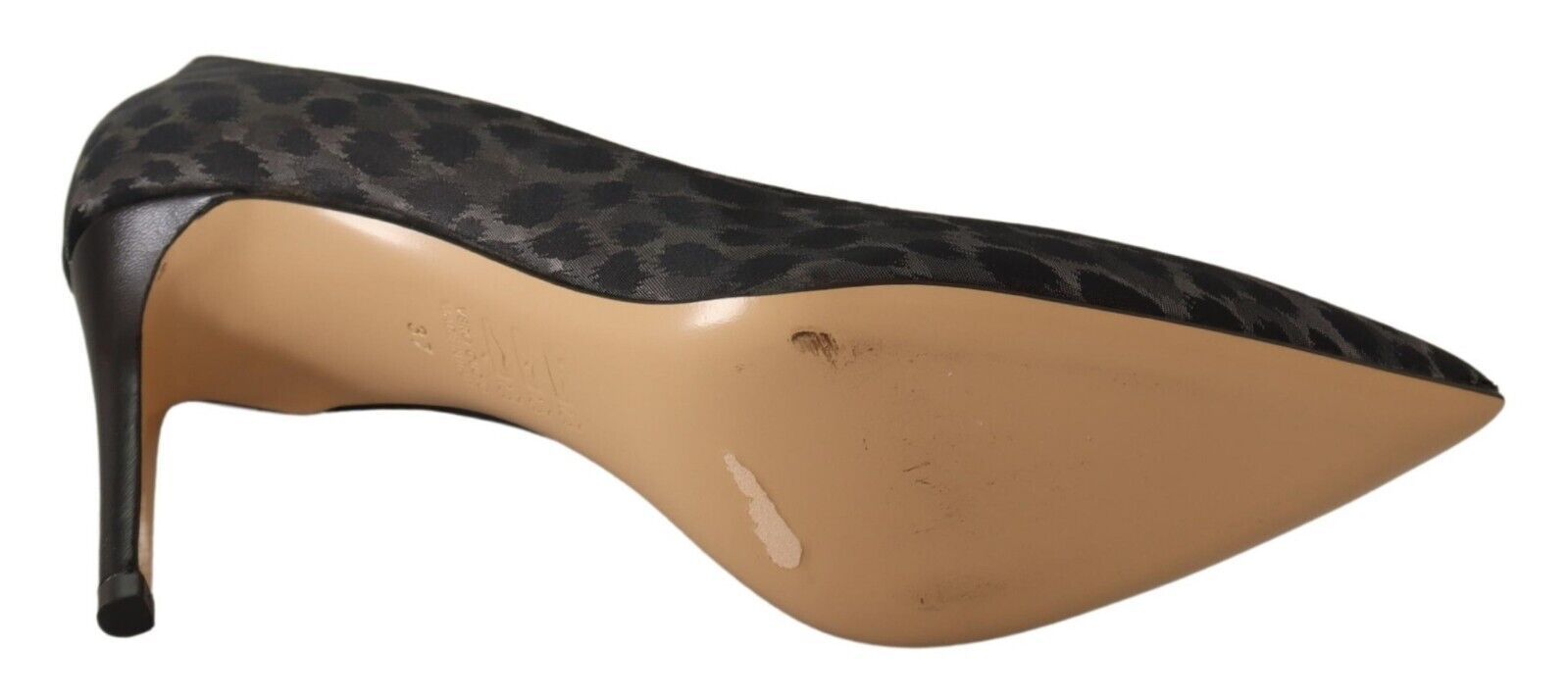 Svarta Leopard Läder Stilettklackade Pumps Skor