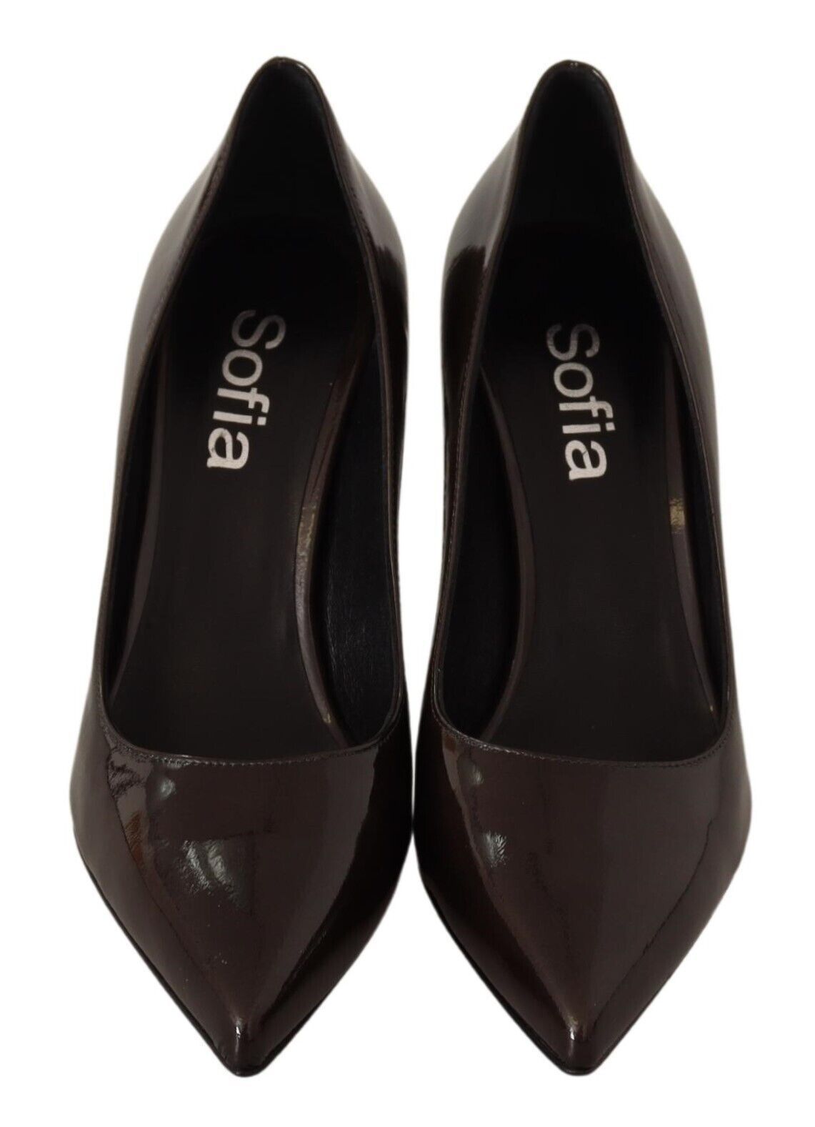 Bruna lackskor med stilettklack och pumps