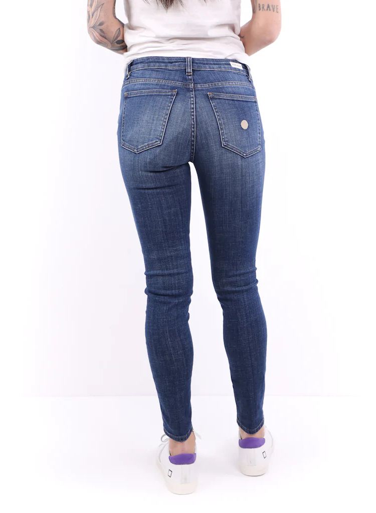 Blå bomullsjeans för kvinnor