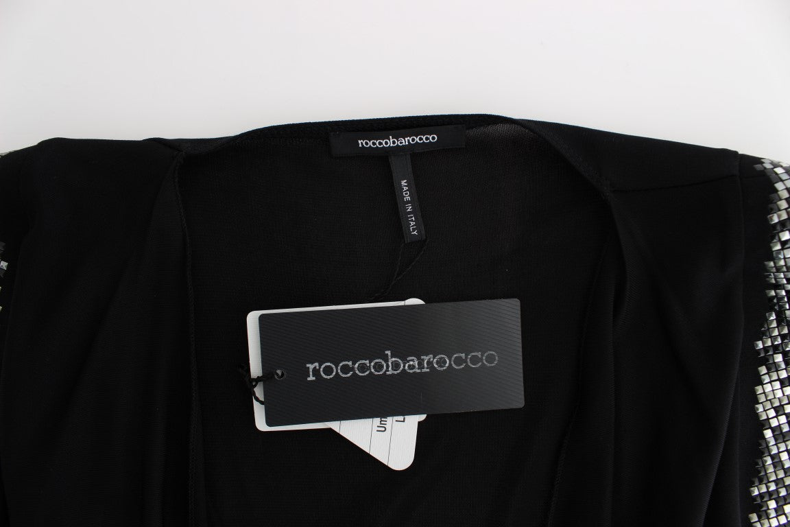 Roccobarocco Svart Utsmykket Jersey Mini Skjørt Kort Kjole