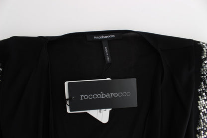 Roccobarocco Svart Utsmykket Jersey Mini Skjørt Kort Kjole