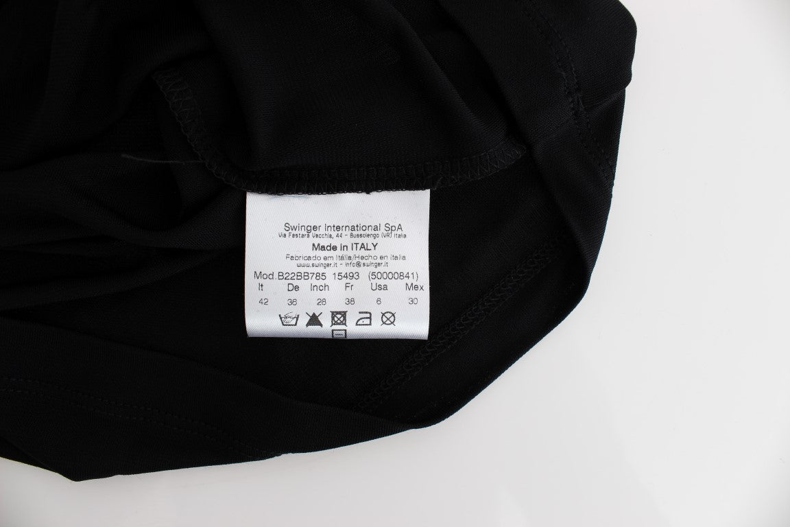 Roccobarocco Svart Utsmykket Jersey Mini Skjørt Kort Kjole