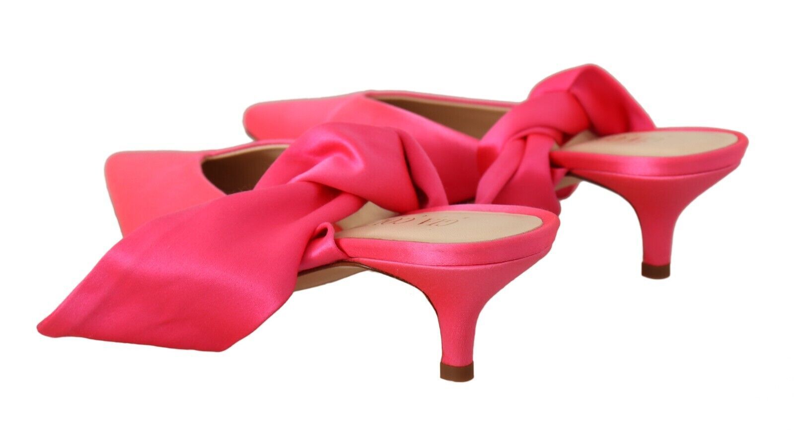 Rosa Läder Snörning Kitten Heels Pumps Skor