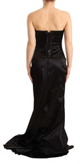Dolce & Gabbana Black Silk Stretch Sheath Mermaid Gown Dress