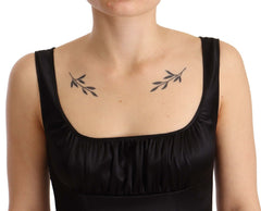 Dolce & Gabbana Black Silk Stretch Sheath Mermaid Midi Dress