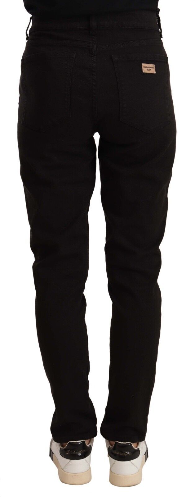 Svarta skinny slim denim bomull stretchjeans