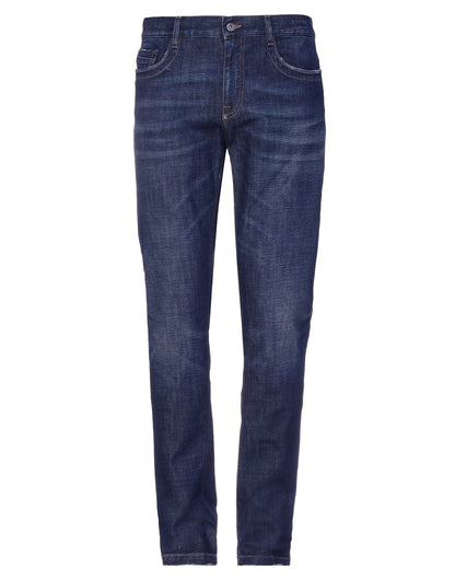 Blå bomullsjeans for menn