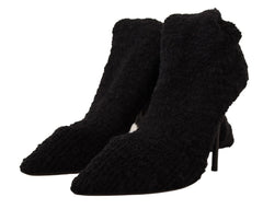 Dolce & Gabbana Black Stretch Socks Knee High Booties Shoes