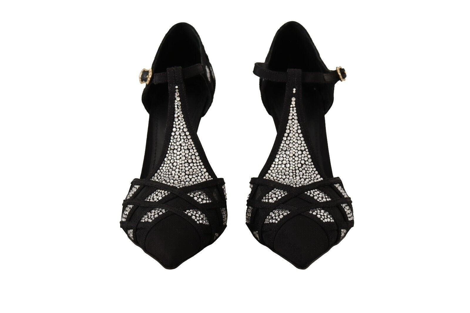 Svarta Kristaller T-rem Klackskor Pumps