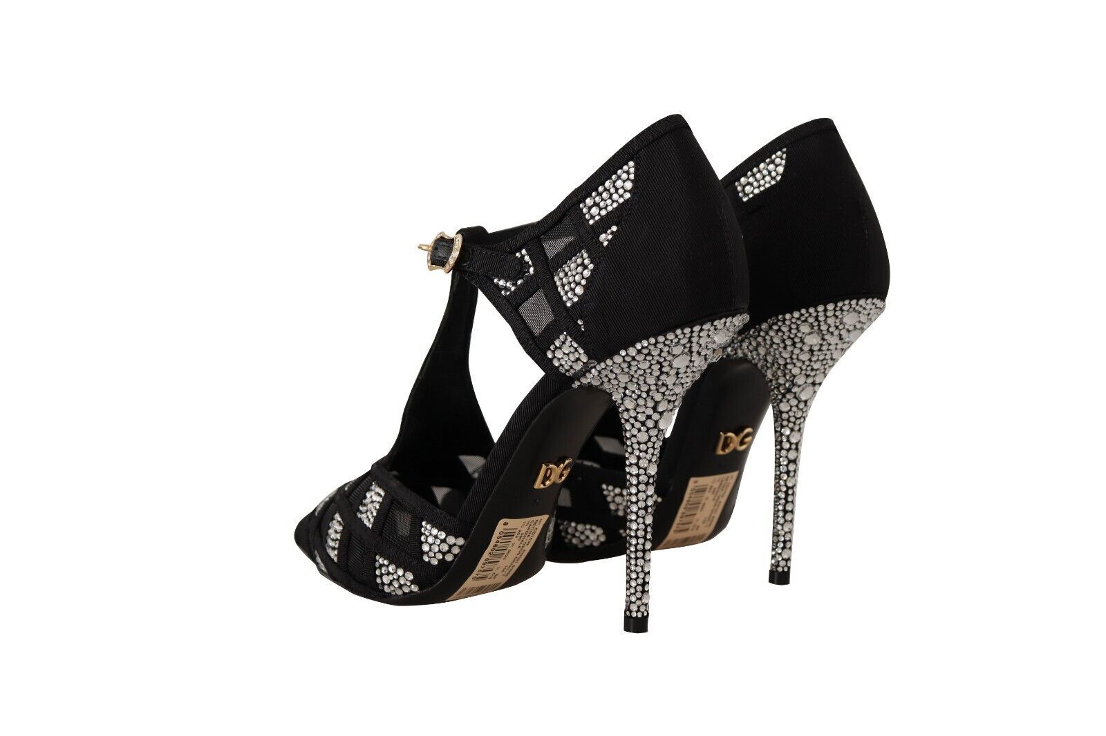 Svarta Kristaller T-rem Klackskor Pumps