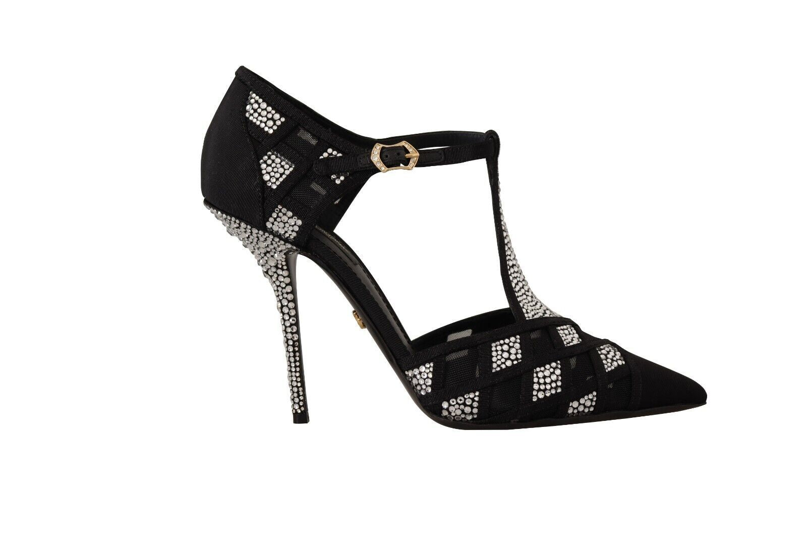 Svarta Kristaller T-rem Klackskor Pumps
