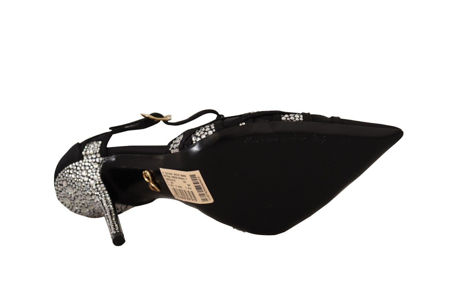 Svarta Kristaller T-rem Klackskor Pumps