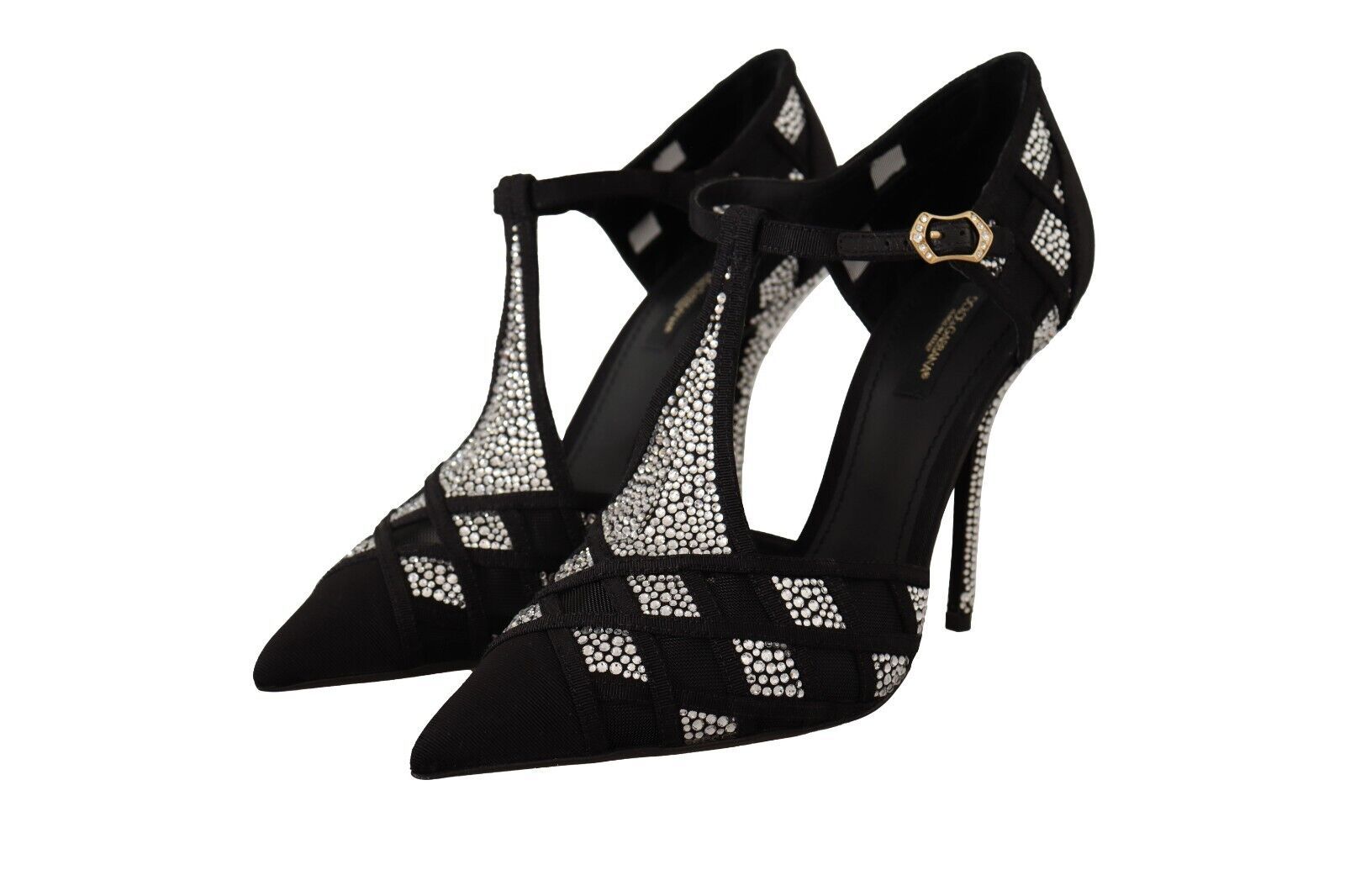 Svarta Kristaller T-rem Klackskor Pumps