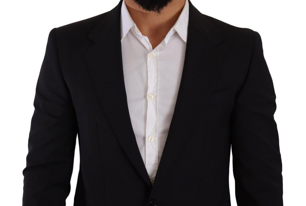 Svart slim fit väst med 2 knappar från MARTINI