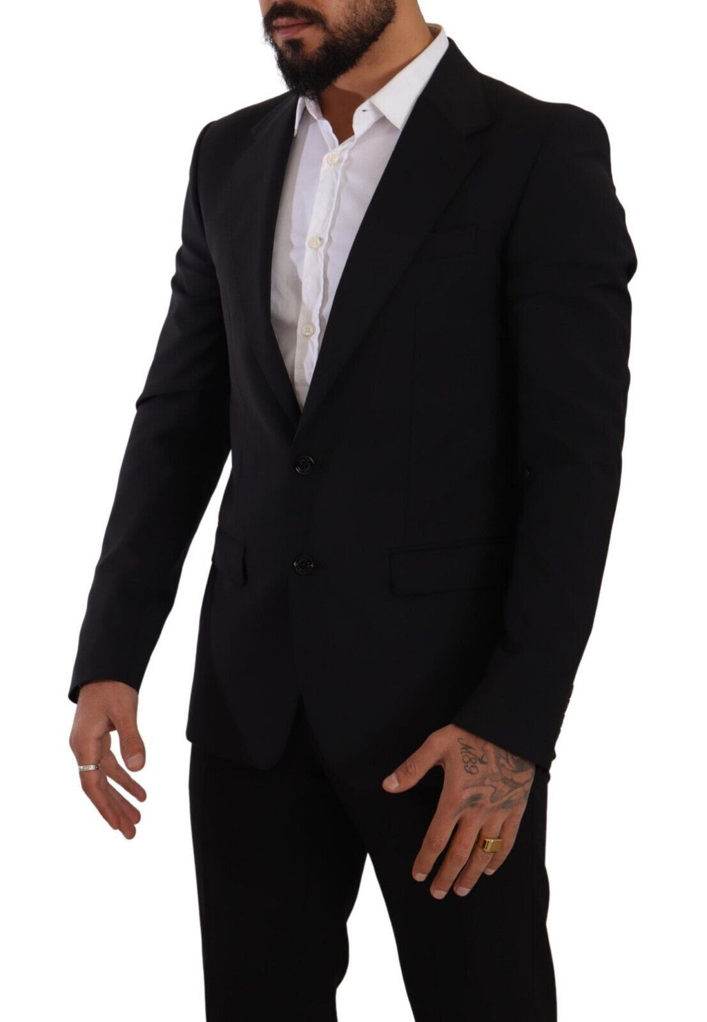 Svart slim fit väst med 2 knappar från MARTINI