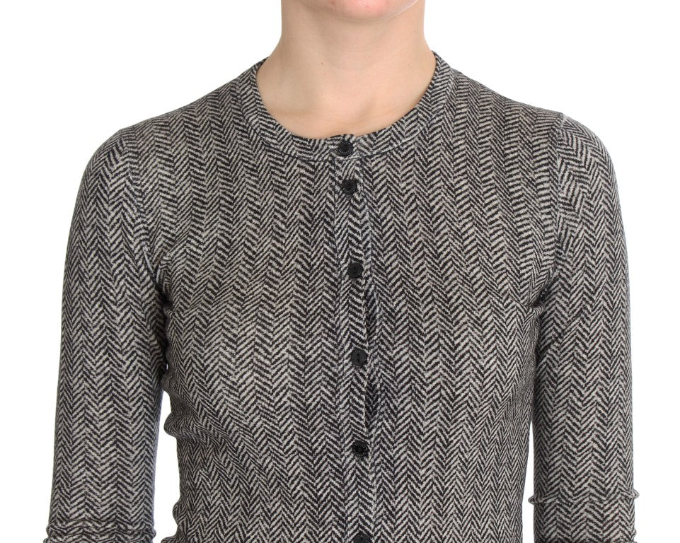 Svart vit ulltröja med topp