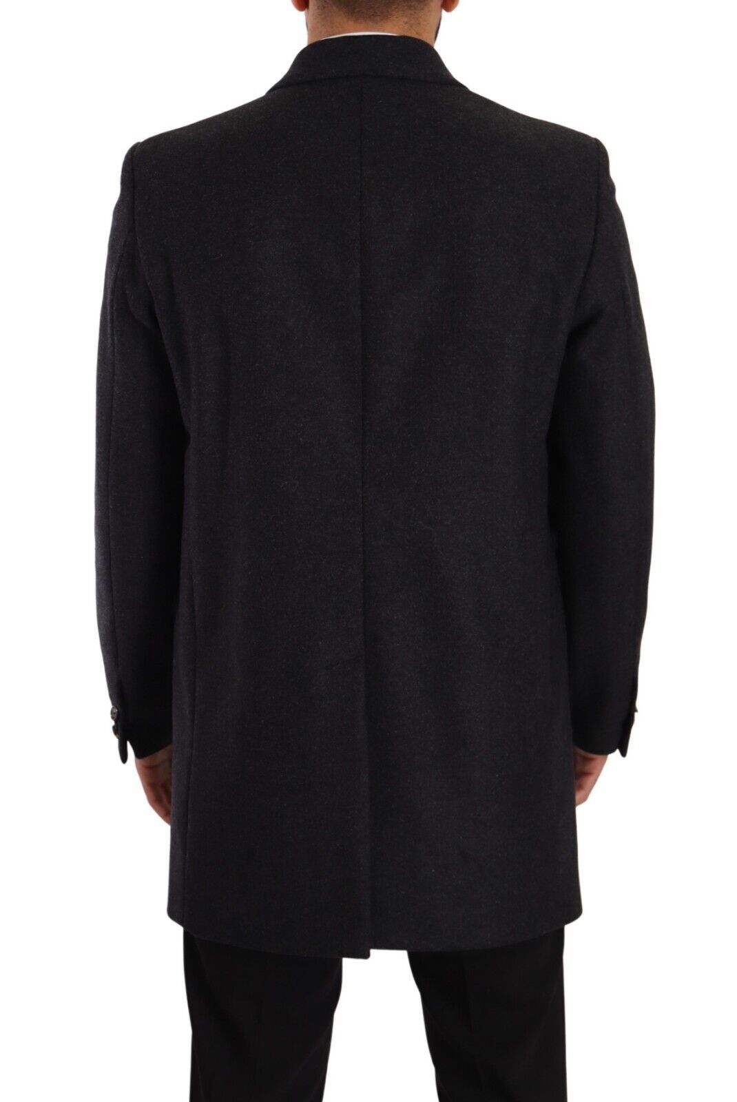 Dolce &amp; Gabbana Mörkgrå Ull Över Trenchcoat Herrjacka