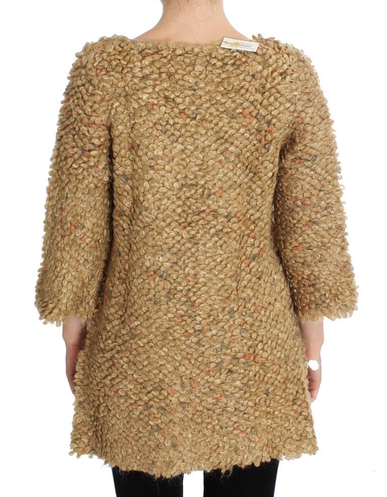 Beige ullblandad kaptröja