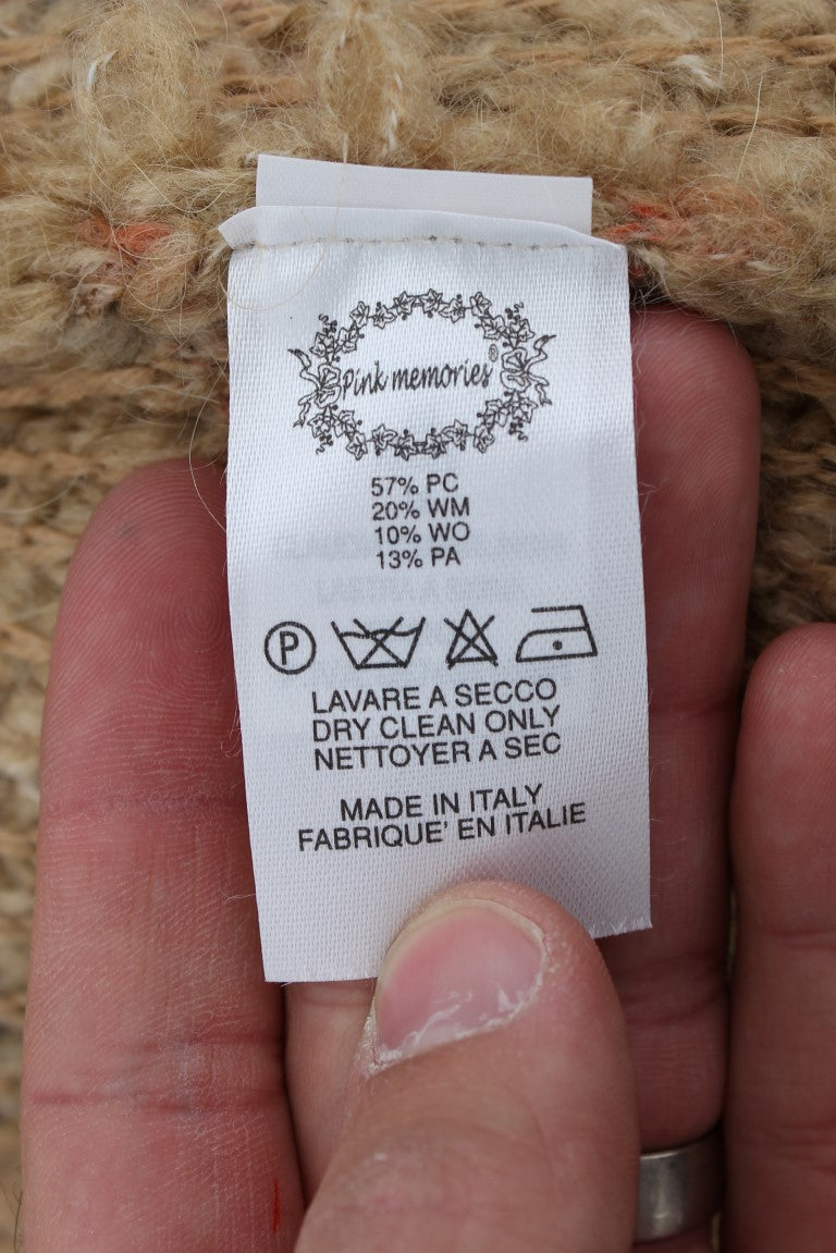 Beige ullblandad kaptröja