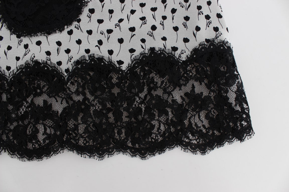 Svart sidenspets babydoll-underkläder