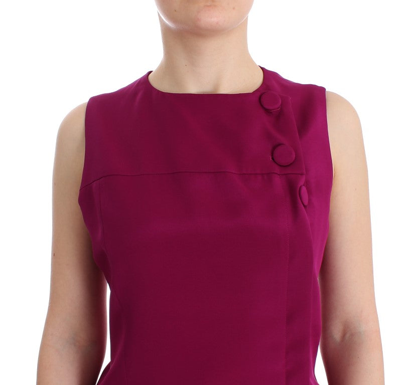 Barbara Casasola Lilla silke ermeløs bluse topp