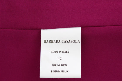 Barbara Casasola Lilla silke ermeløs bluse topp