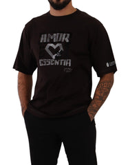 Dolce & Gabbana Bordeaux Cotton L-Amore Print Crewneck T-shirt