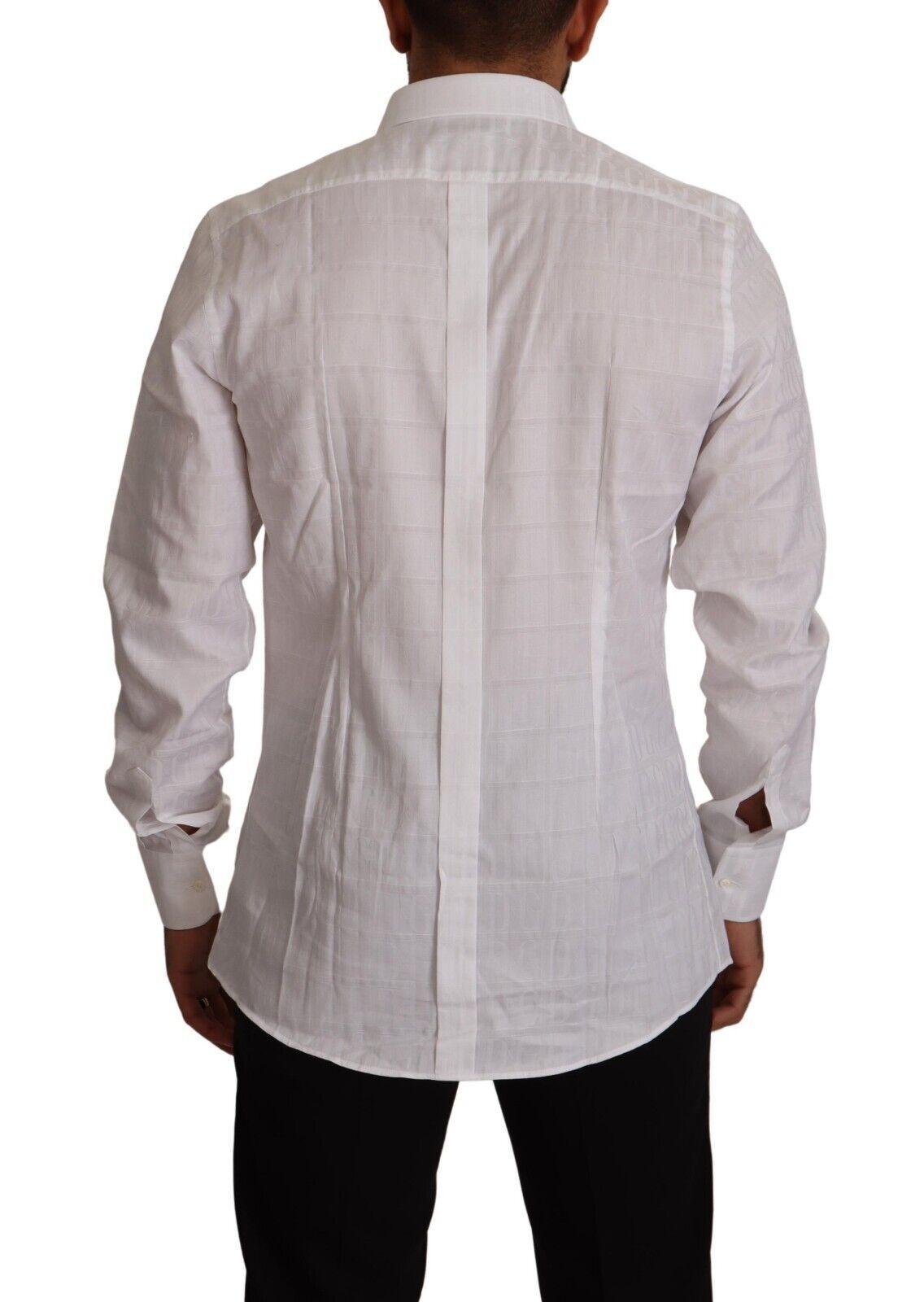 Dolce &amp; Gabbana Vit Guld Bomull Slim Fit Formell Skjorta