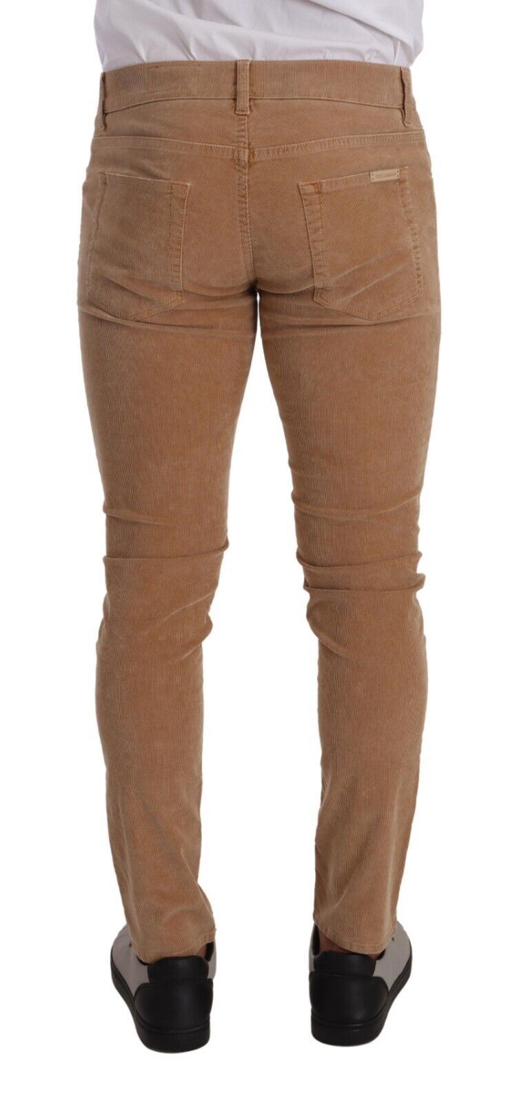 Dolce &amp; Gabbana Brune Kordfløyelsbomull Skinny Slim Fit Jeans