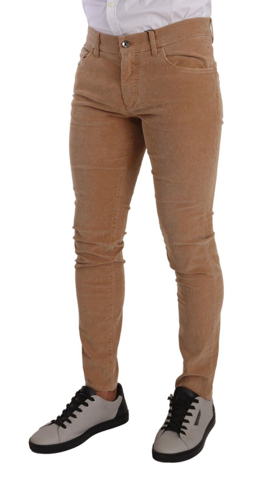 Dolce &amp; Gabbana Brune Kordfløyelsbomull Skinny Slim Fit Jeans