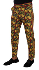 Dolce & Gabbana Multicolor Logo Mania Cotton Tapered Trouser Pants