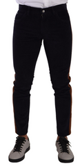Dolce & Gabbana Blue Cotton Stretch Skinny Corduroy Jeans