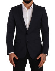 Dolce & Gabbana Dark Blue Single Breasted Coat MARTINI Blazer