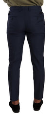 Dolce & Gabbana Dark Blue Wool Skinny Formal Dress Pants