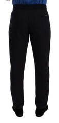Dolce & Gabbana Blue Cotton Stretch Jogging Trouser Pants