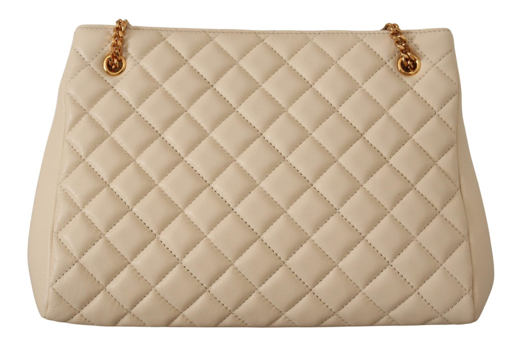 Elegant quiltad väska i nappaläder